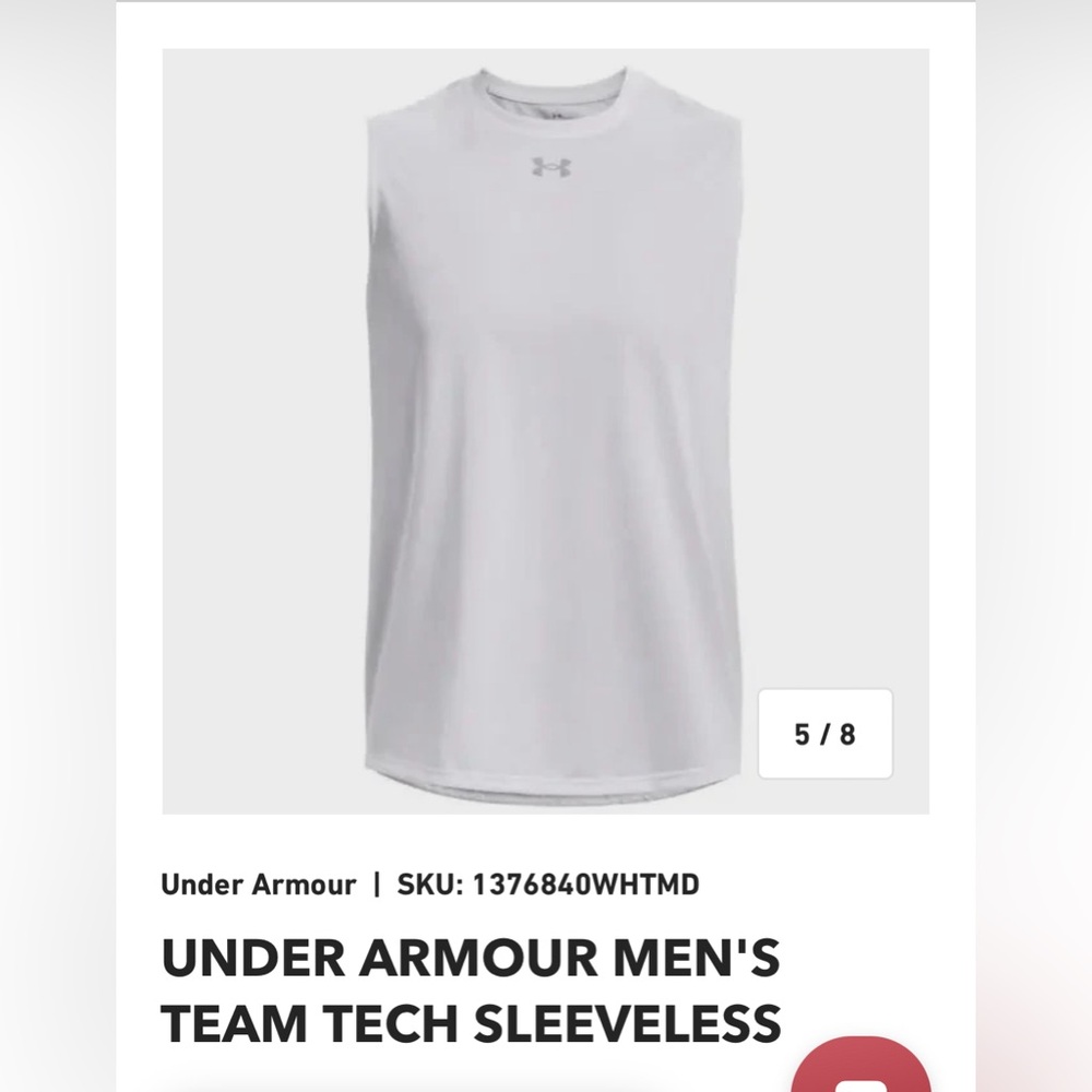 Men’s Under Armour tank NWT 2XL grey